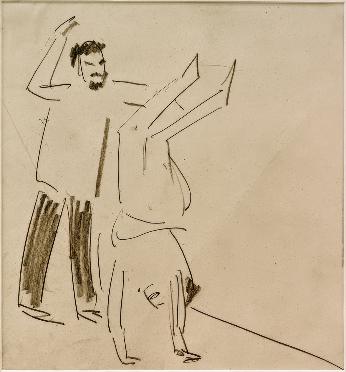 Uten tittel (mann med jente i håndstående) av Ernst Ludwig Kirchner