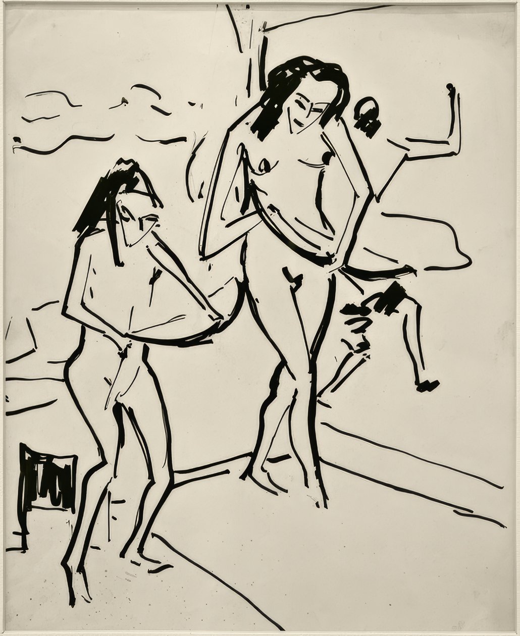 Uten tittel (Marcella og Senta med sløyfe) av Ernst Ludwig Kirchner