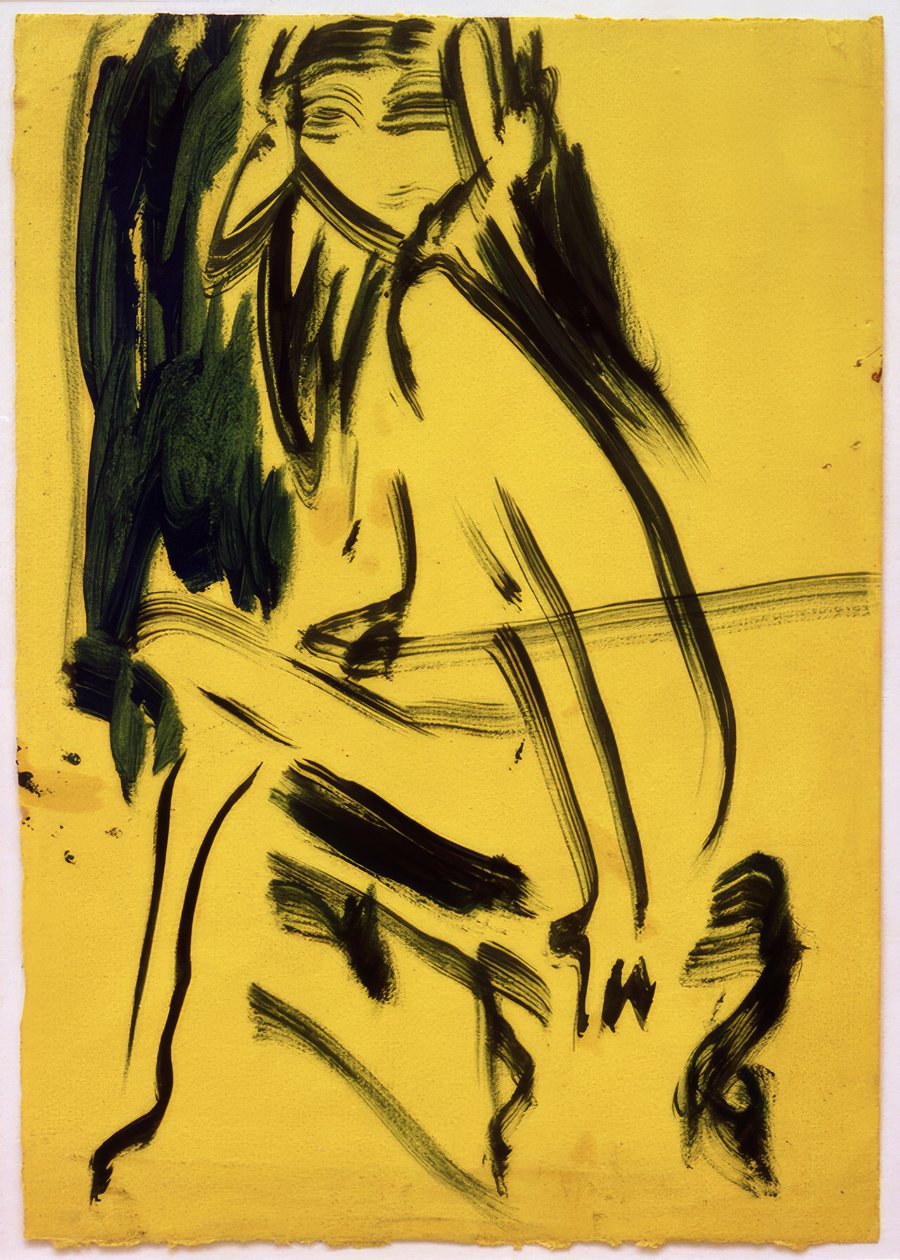 Uten tittel (sittende jente) av Ernst Ludwig Kirchner