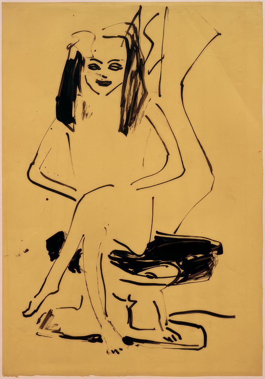 Uten tittel (sittende Marcella) av Ernst Ludwig Kirchner