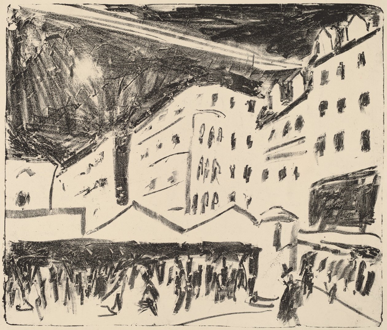 Gammelt marked i Dresden med årlig messe av Ernst Ludwig Kirchner