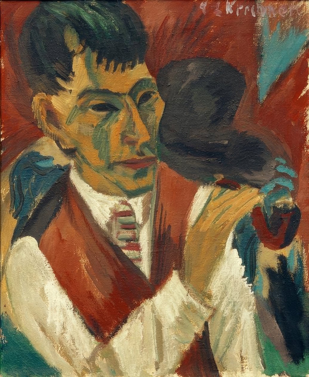 Otto Mueller med pipe av Ernst Ludwig Kirchner