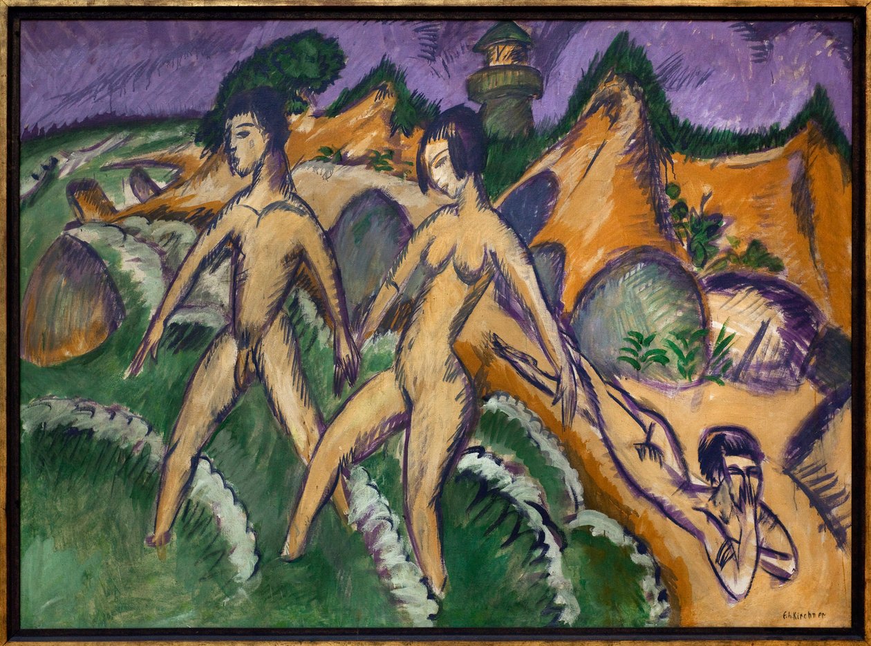 Over havet. Maleri av Ernst Ludwig Kirchner (1880-1938), Olje på lerret av Ernst Ludwig Kirchner