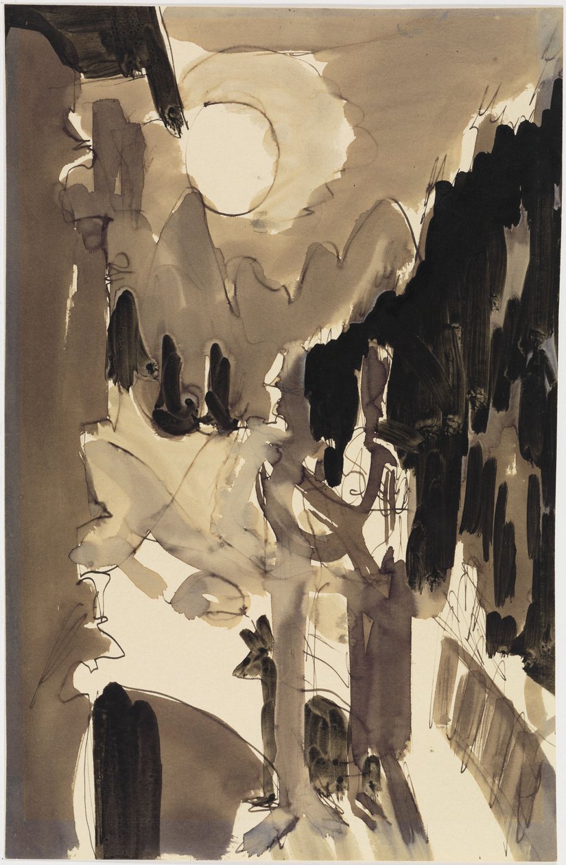 Et par i måneskinnet foran huset av Ernst Ludwig Kirchner