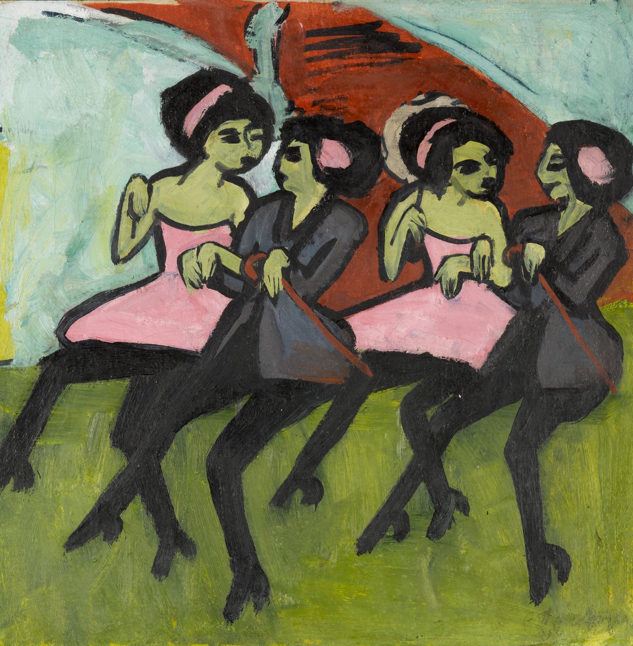 Panama-dansere, 1910-1911 av Ernst Ludwig Kirchner