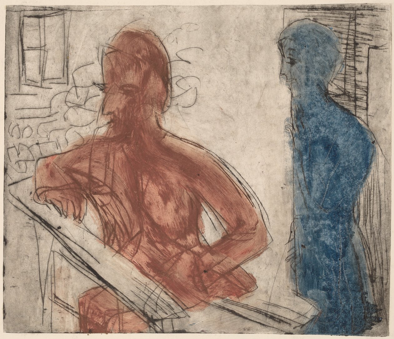 Bonde og jente av Ernst Ludwig Kirchner