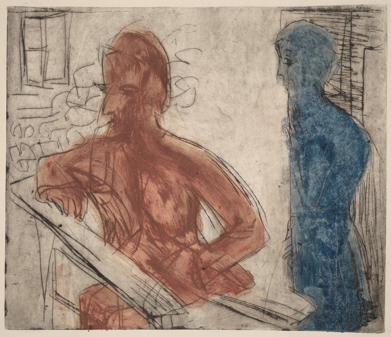 Bonde og jente av Ernst Ludwig Kirchner