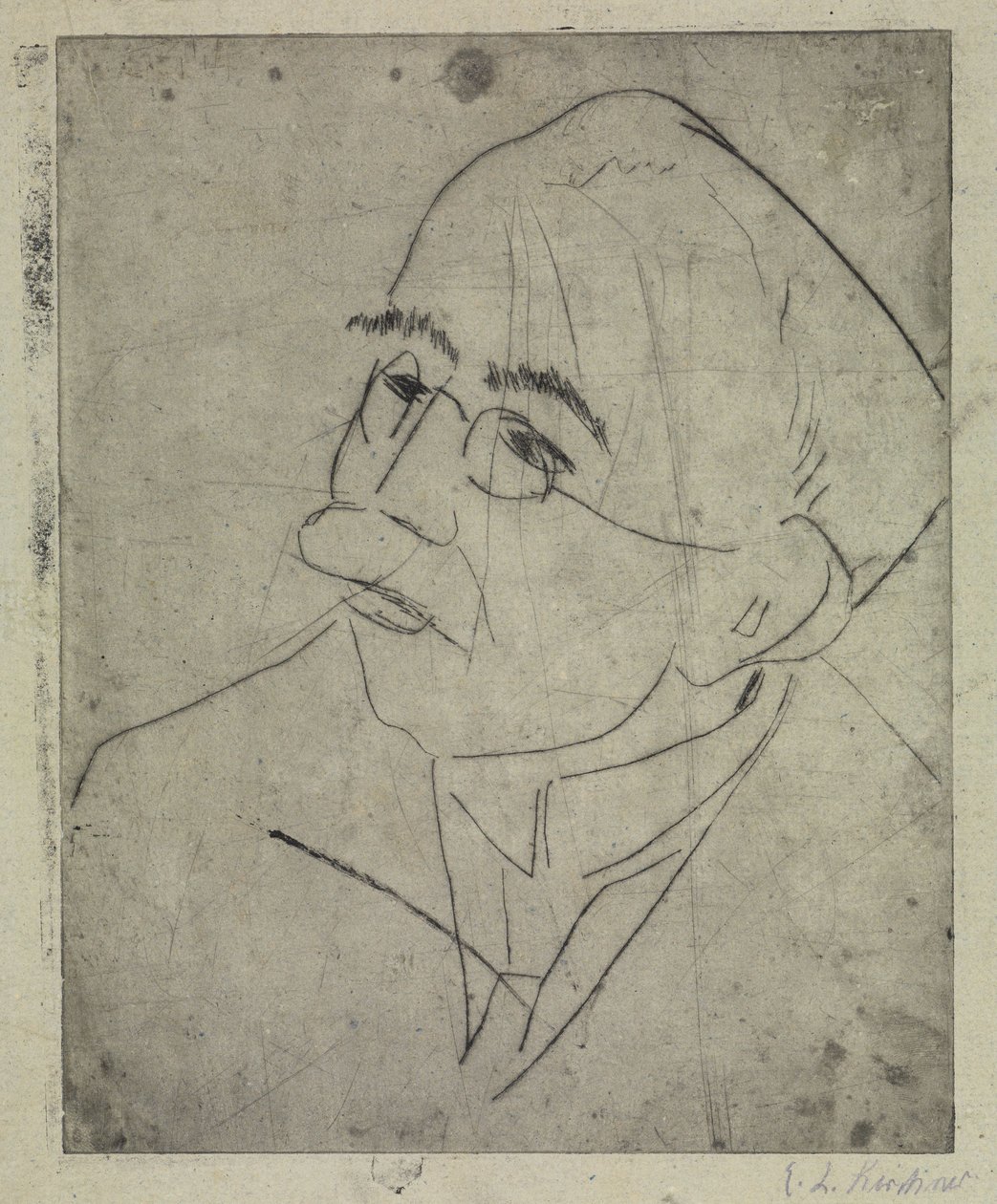 Portrett av Gustav Schiefler I av Ernst Ludwig Kirchner