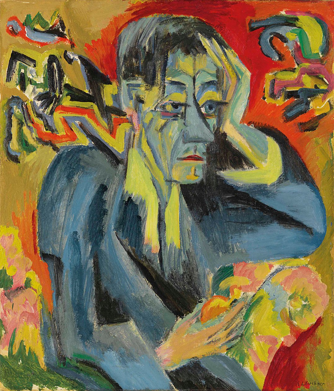 Portrett av poeten Leonhard Frank, 1917. av Ernst Ludwig Kirchner