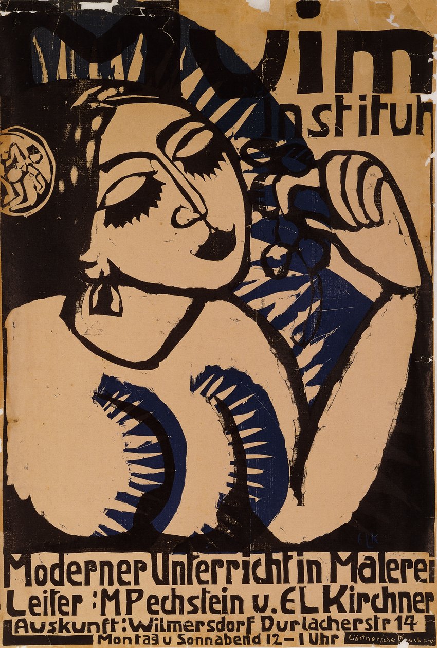 Plakat Institutt Muim; Plakat Muim Institut, 1911 av Ernst Ludwig Kirchner