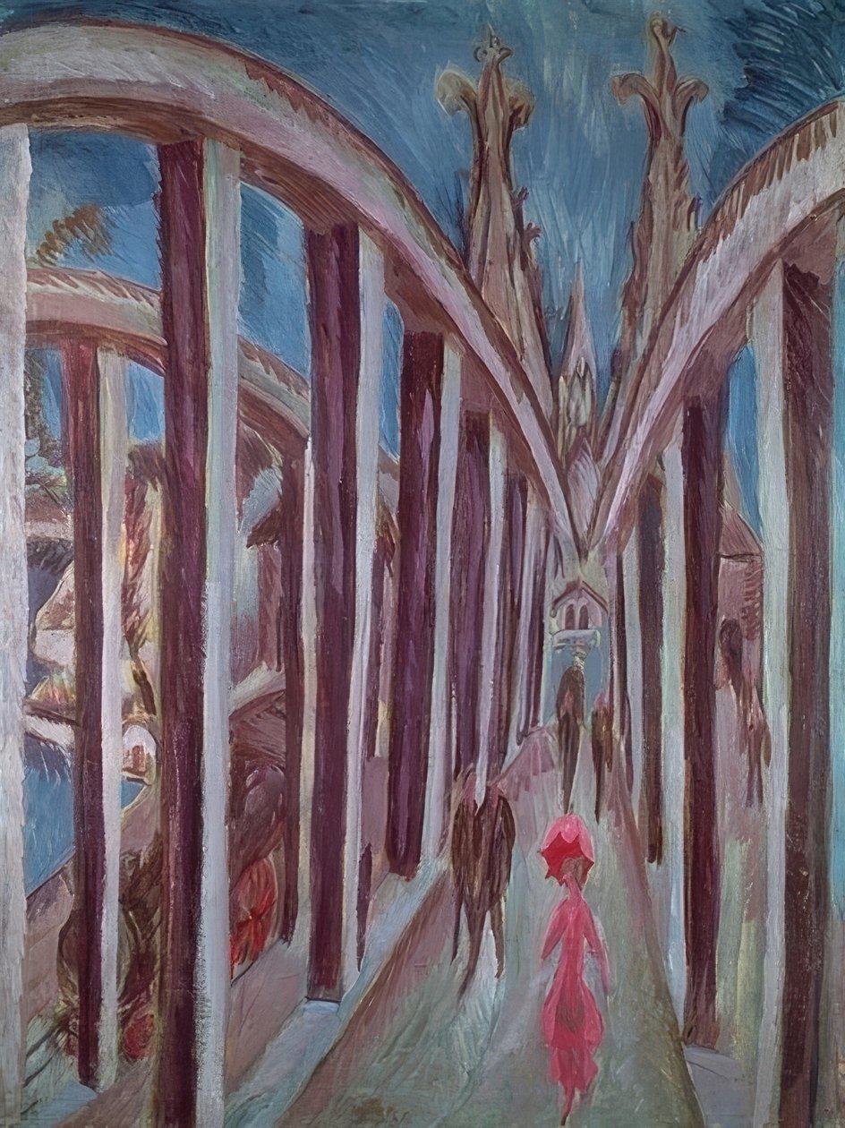 Rhinbroen nær Köln. 1914 av Ernst Ludwig Kirchner
