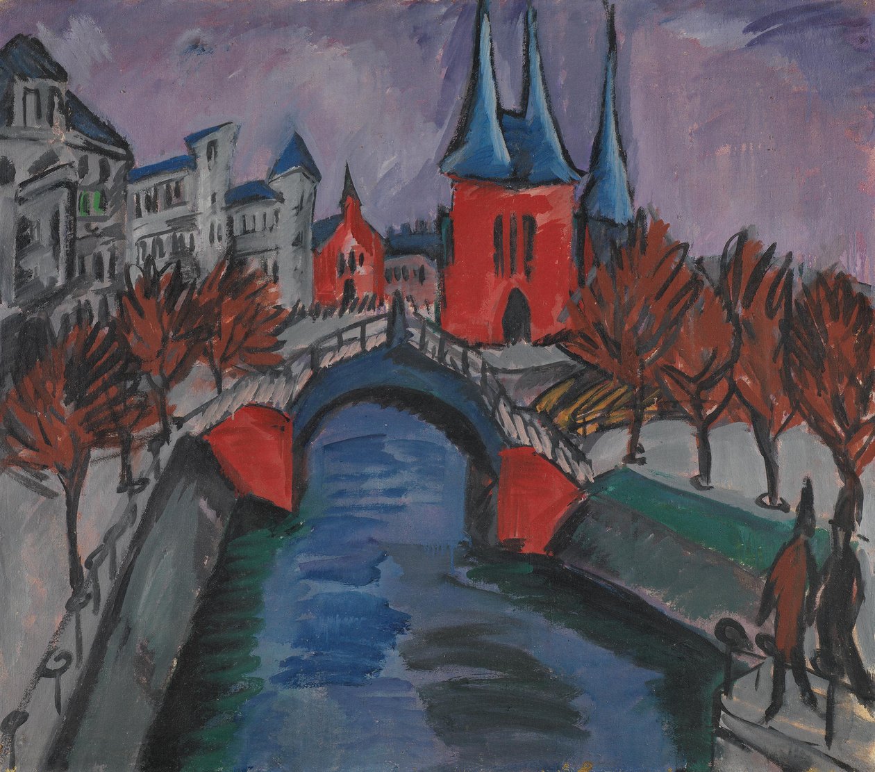 Rotes Elisabethufer, Berlin (kanal med bro) av Ernst Ludwig Kirchner