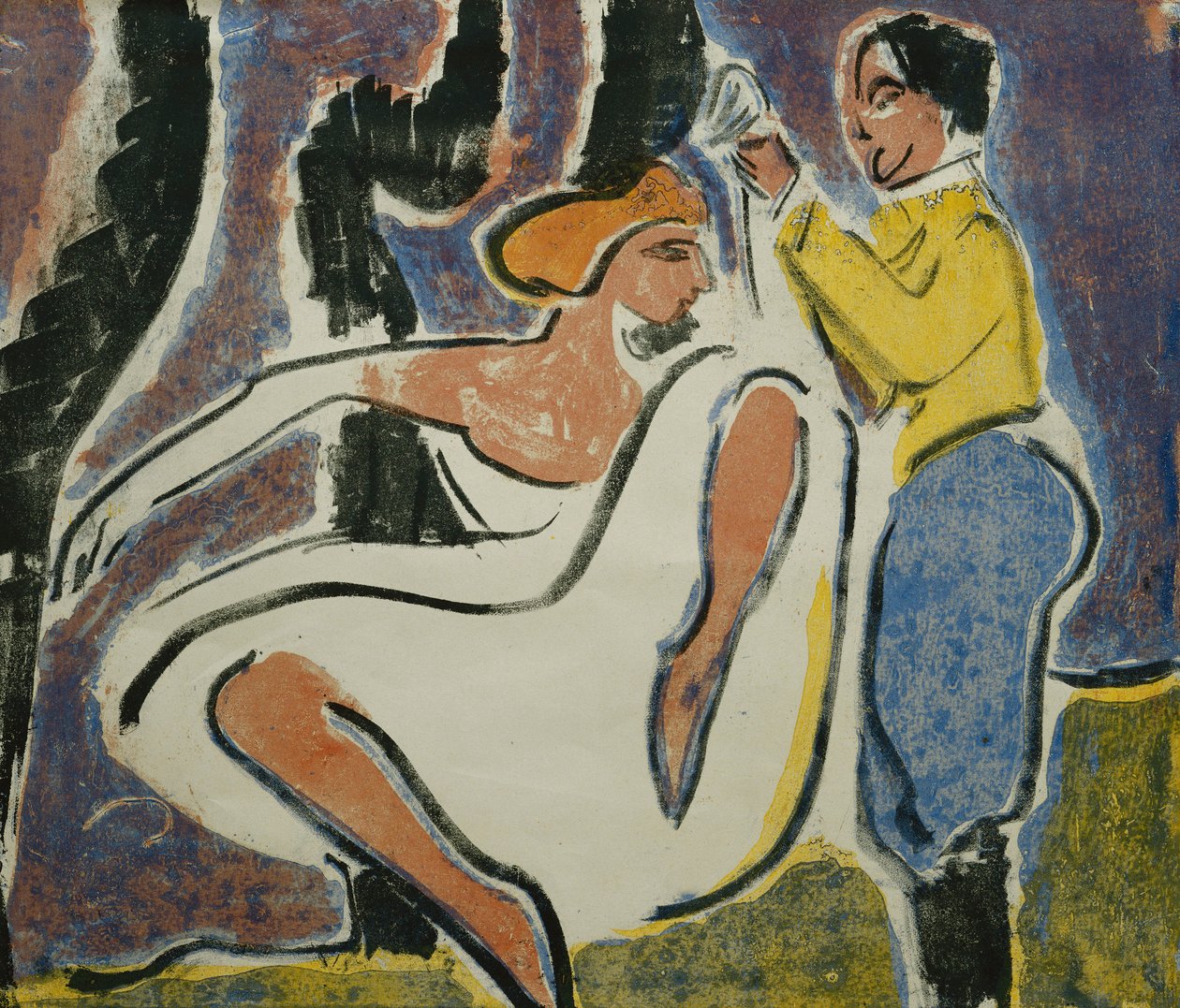 Russisk pardans; Russisk dansepar, 1909 av Ernst Ludwig Kirchner