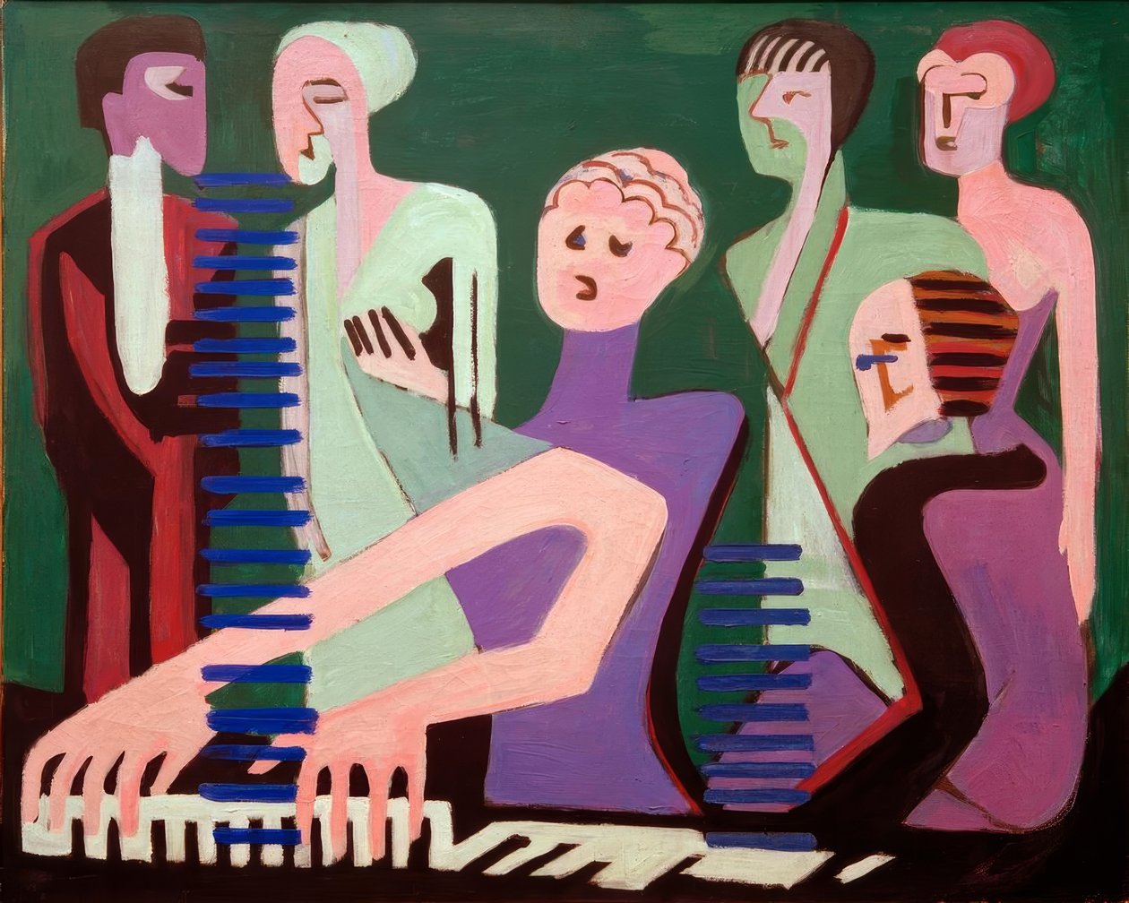 Sanger ved pianoet av Ernst Ludwig Kirchner