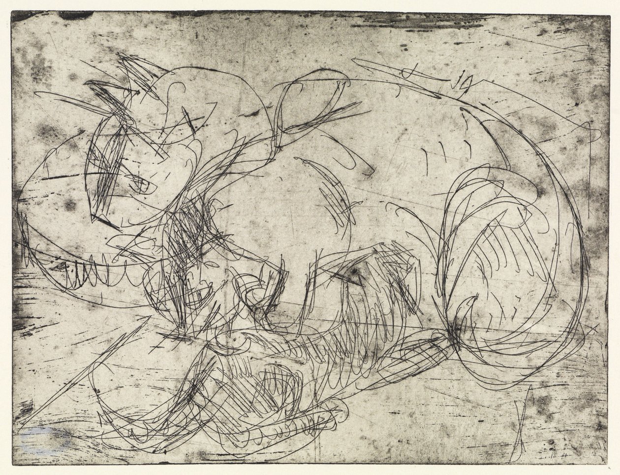 Diegivende katt (høydeformat) / Diegivende katt (liggende format) av Ernst Ludwig Kirchner