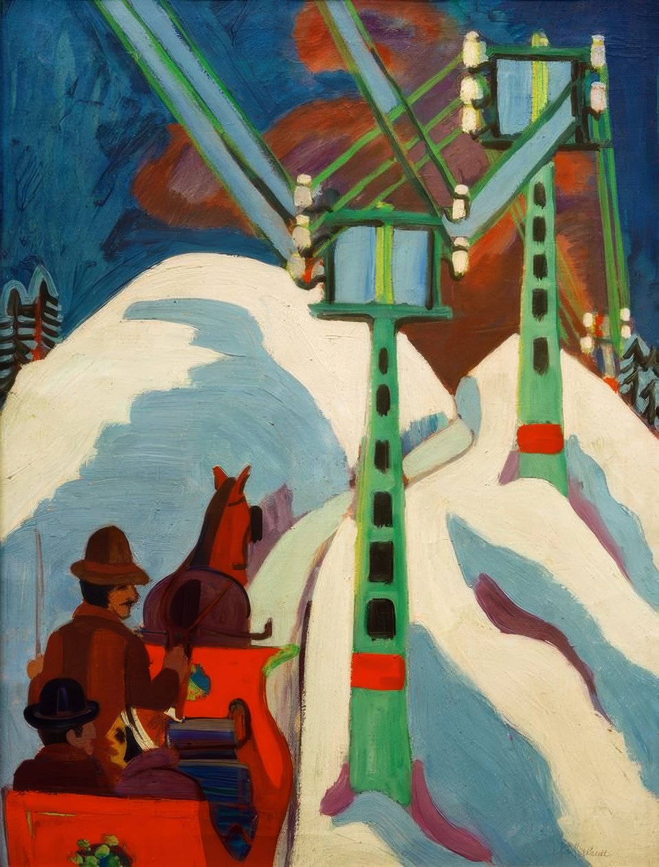 Slede tur av Ernst Ludwig Kirchner