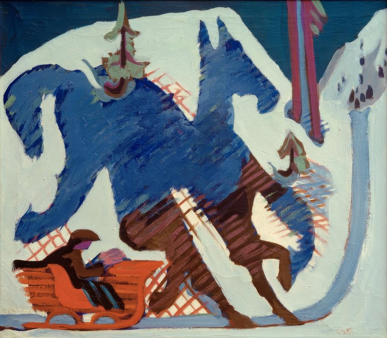 Slede tur av Ernst Ludwig Kirchner