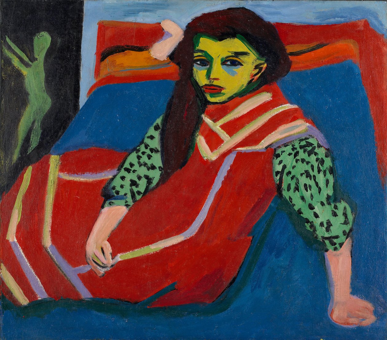 Sittende jente (Fränzi Fehrmann) av Ernst Ludwig Kirchner