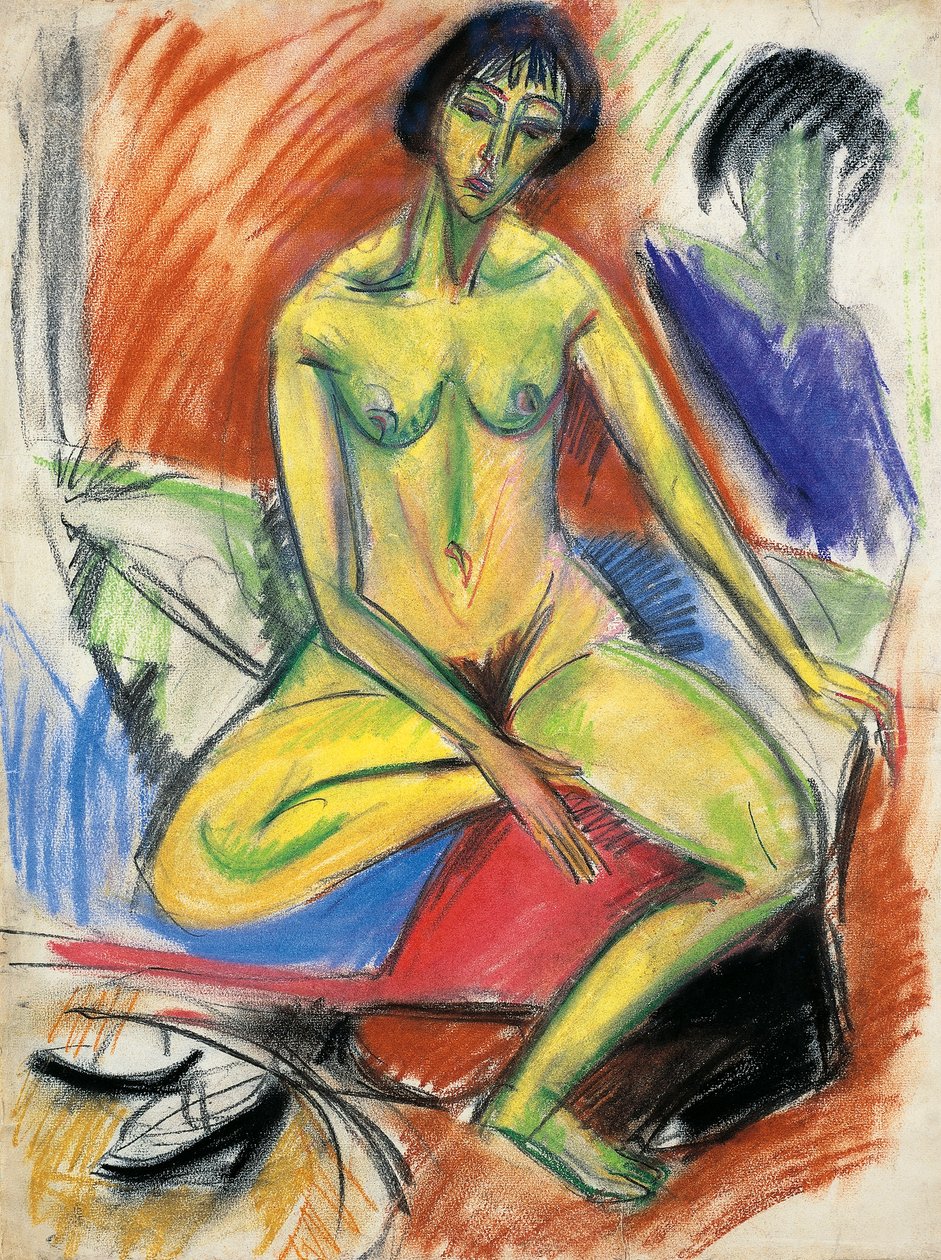 Sittende kvinnelig naken av Ernst Ludwig Kirchner