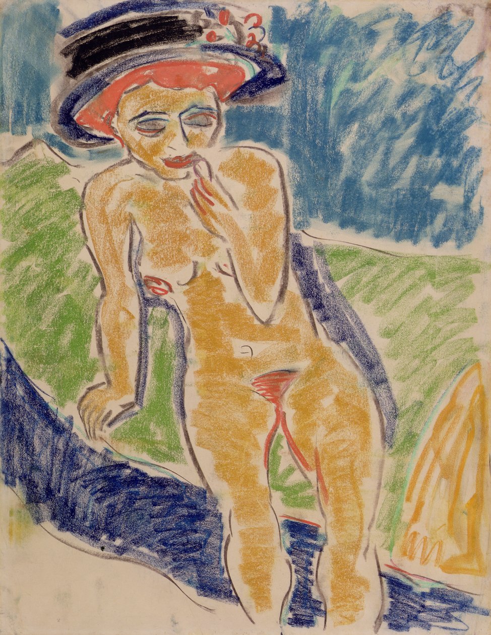 Sittende kvinnelig naken av Ernst Ludwig Kirchner