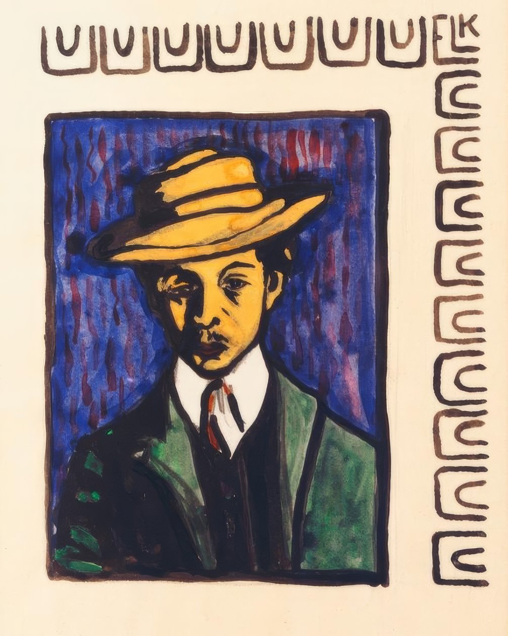 Selvportrett med hatt av Ernst Ludwig Kirchner