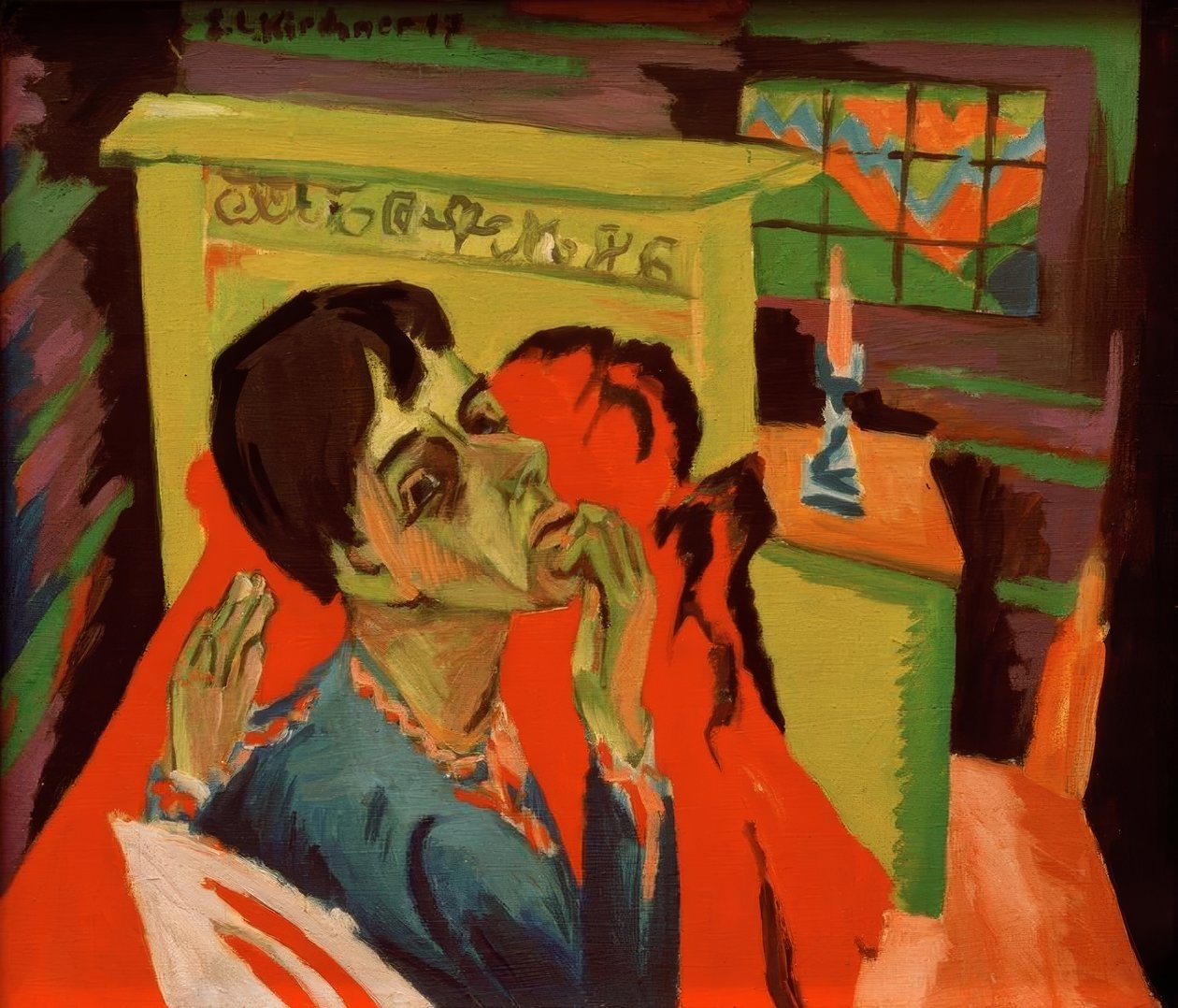 Selvportrett som syk av Ernst Ludwig Kirchner