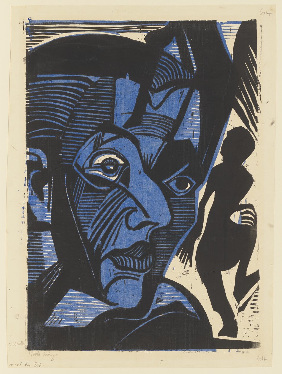 Selvportrett (Fjellenes melankoli) av Ernst Ludwig Kirchner