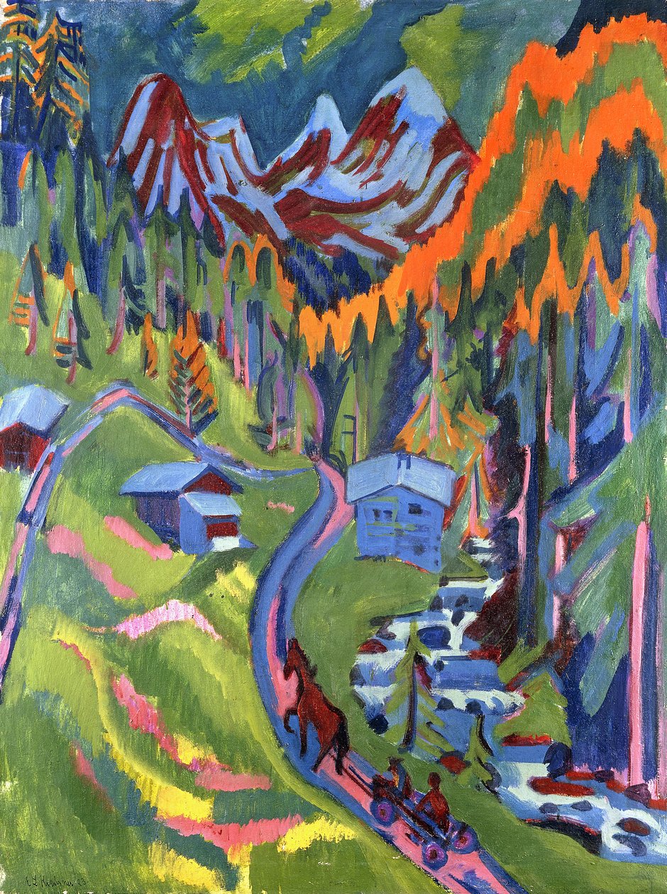Sertigsti om sommeren; Sertigweg im Sommer, 1923 av Ernst Ludwig Kirchner