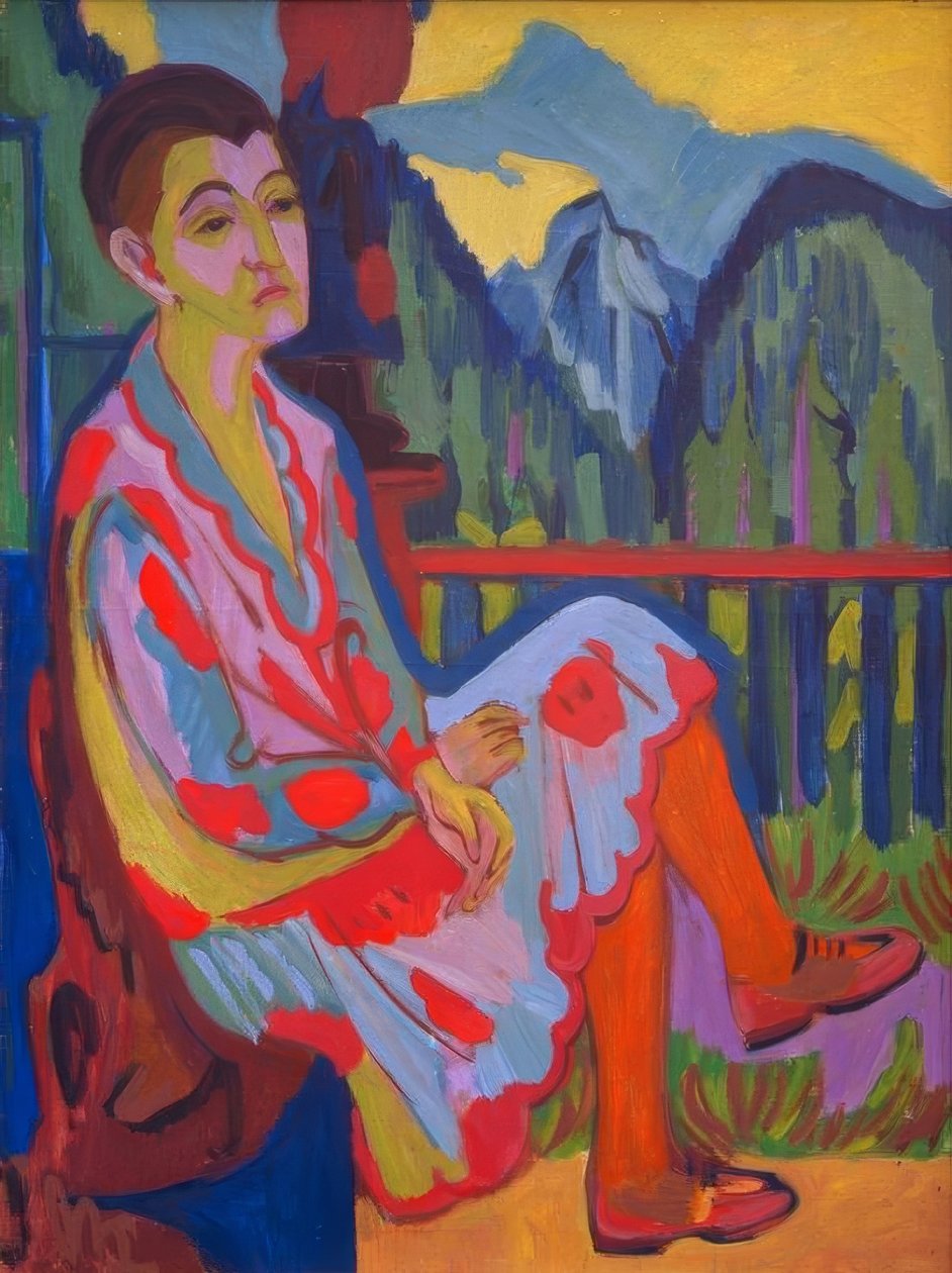 Sittende dame (Erna Kirchner) av Ernst Ludwig Kirchner