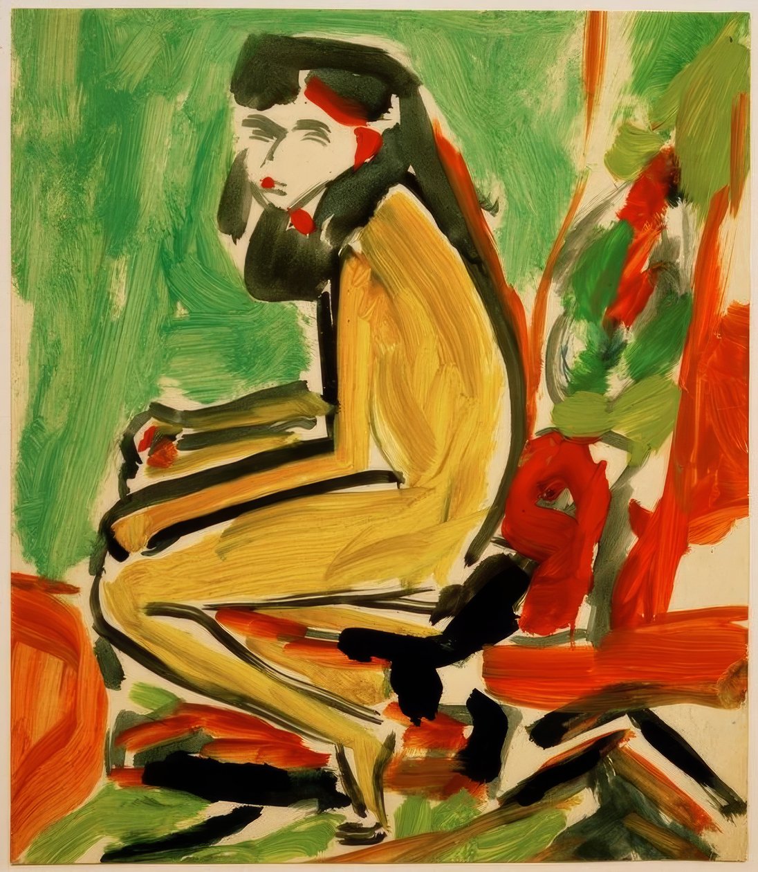 Sitter Fränzi med et hvitt ansikt av Ernst Ludwig Kirchner