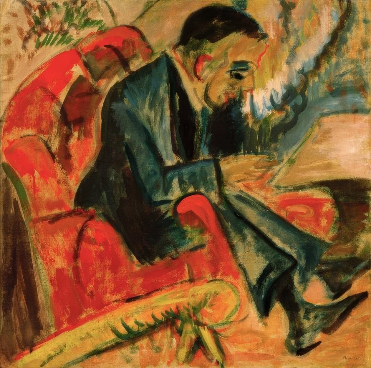 Sittende mann på parkbenk av Ernst Ludwig Kirchner