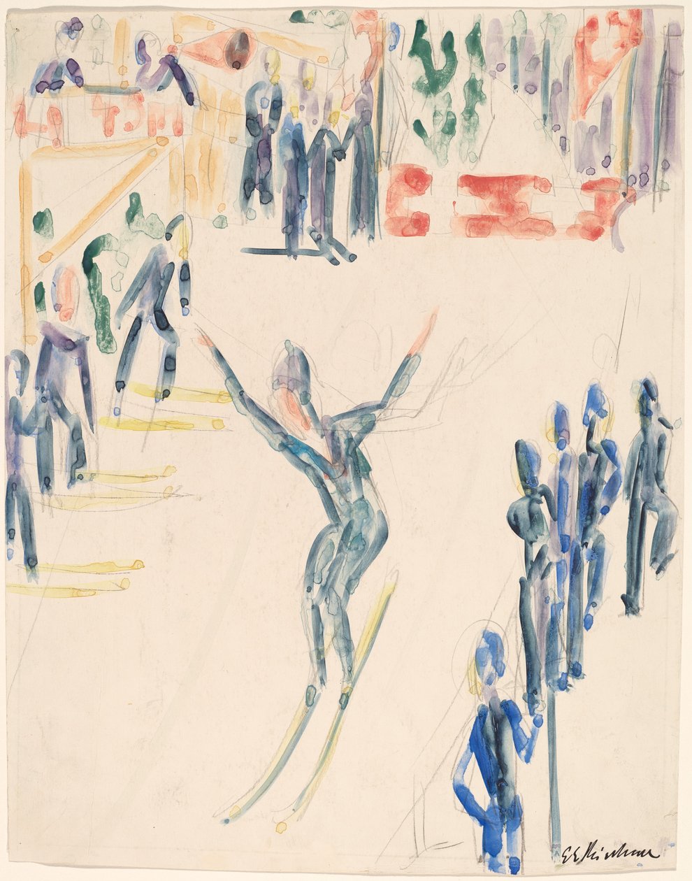Skihopper av Ernst Ludwig Kirchner