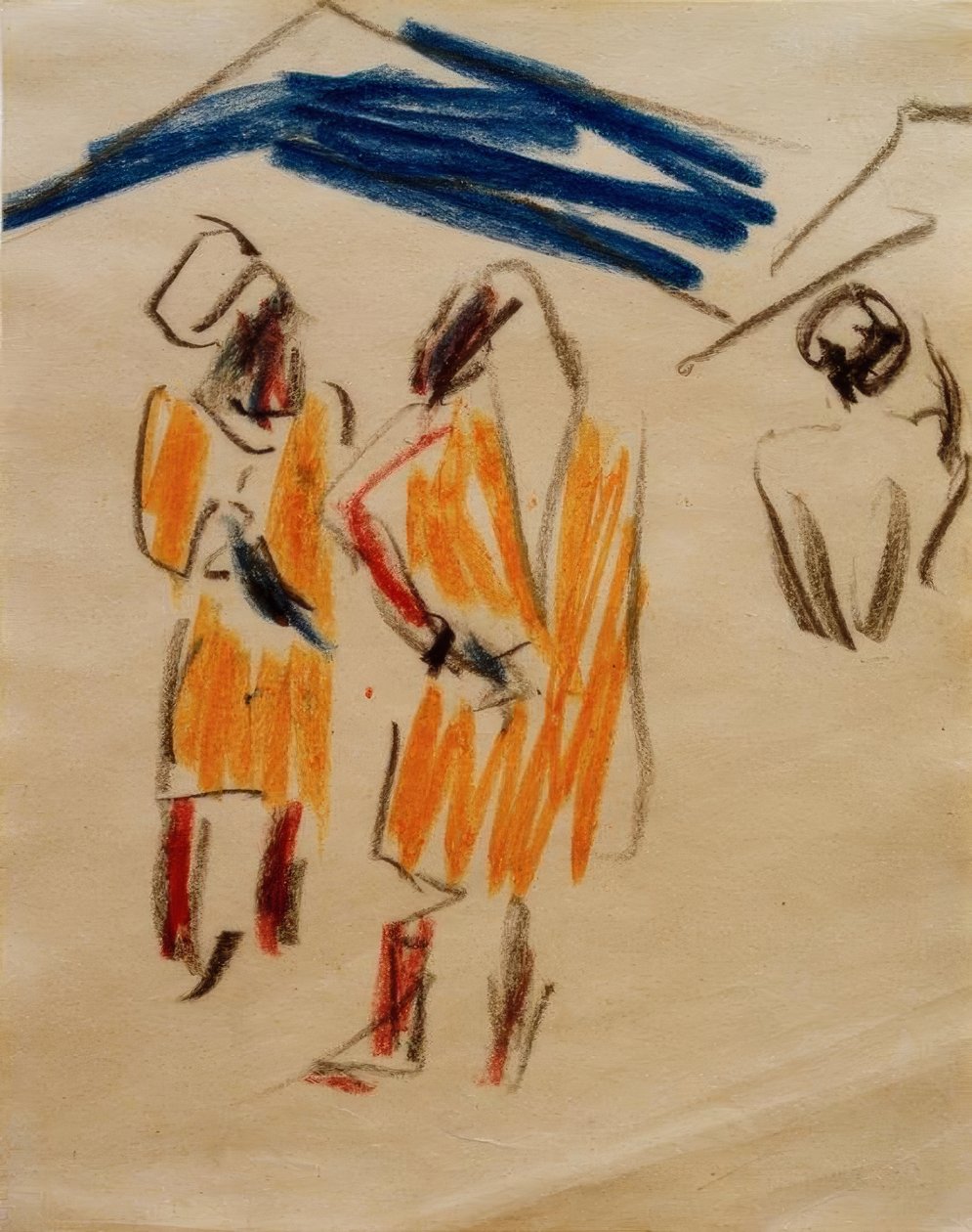 Skisse av to marokkanere av Ernst Ludwig Kirchner