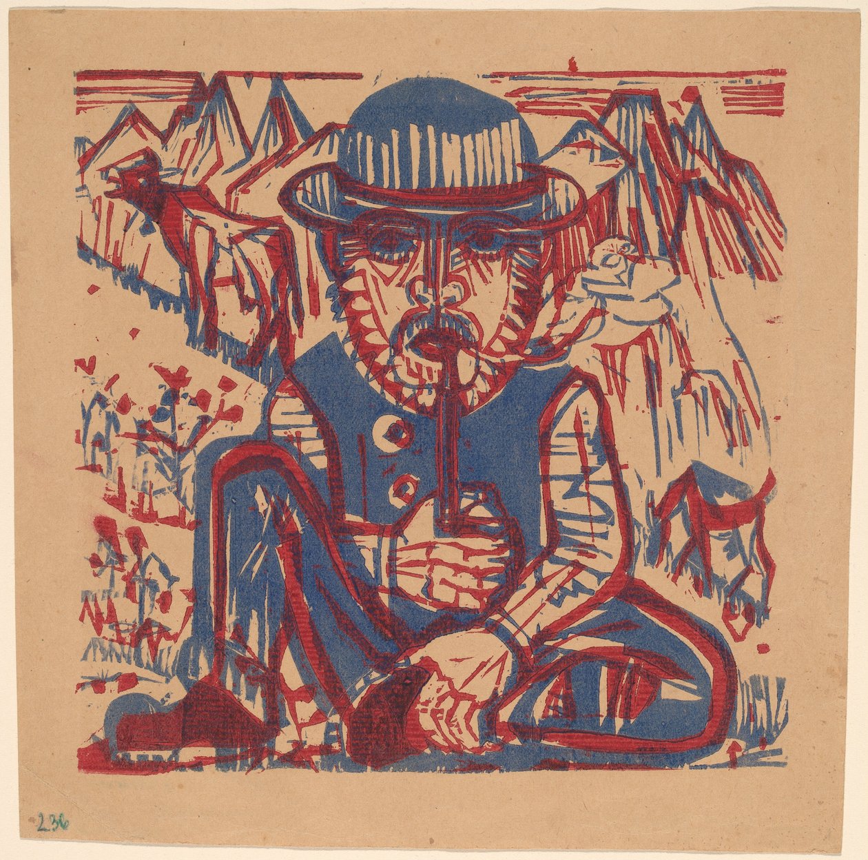Røykende bonde av Ernst Ludwig Kirchner
