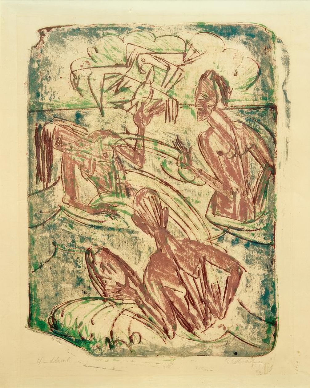 Sprutende bading av Ernst Ludwig Kirchner
