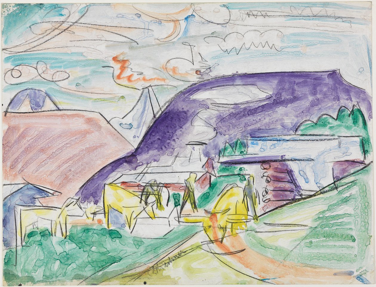 Stafelalp med kyr av Ernst Ludwig Kirchner