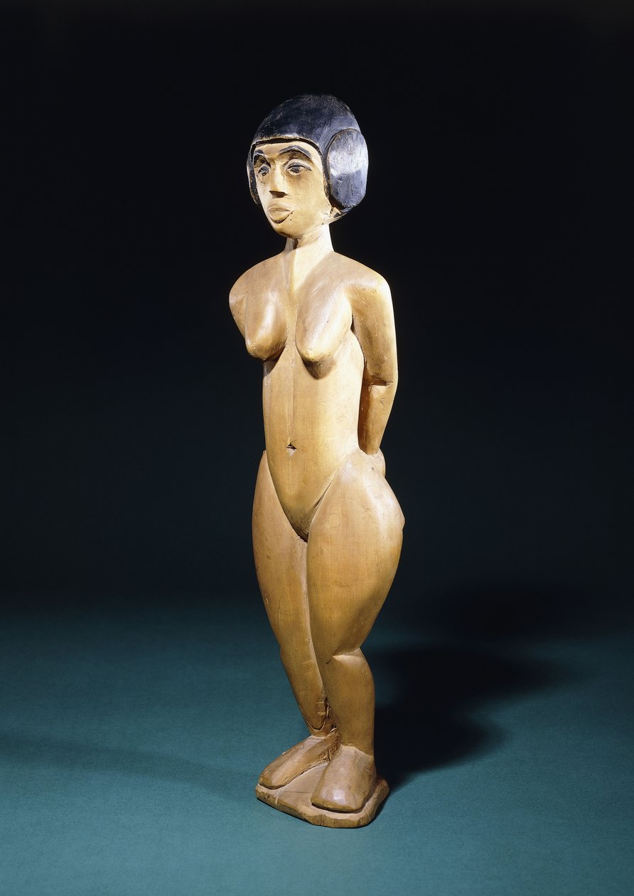 stående jenter; Stående jente, ca. 1914-1915 av Ernst Ludwig Kirchner
