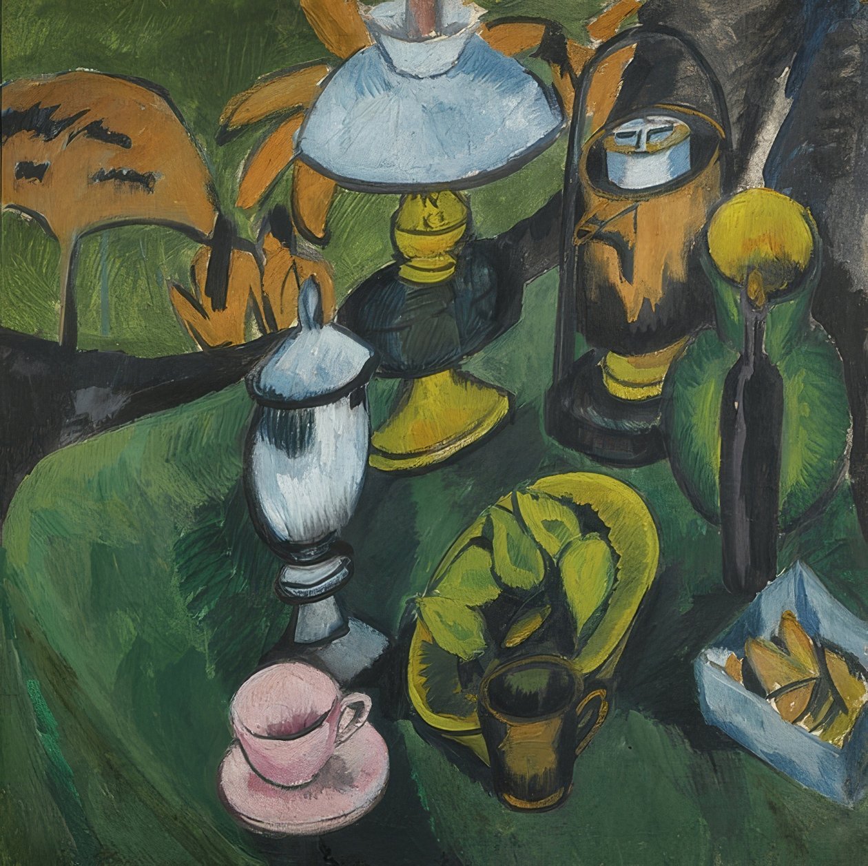 Stilleben med lampe. Rundt 1911 av Ernst Ludwig Kirchner