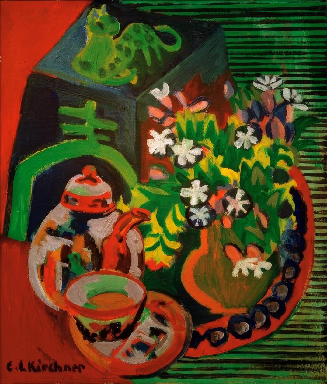 Stilleben med kinesisk porselen av Ernst Ludwig Kirchner