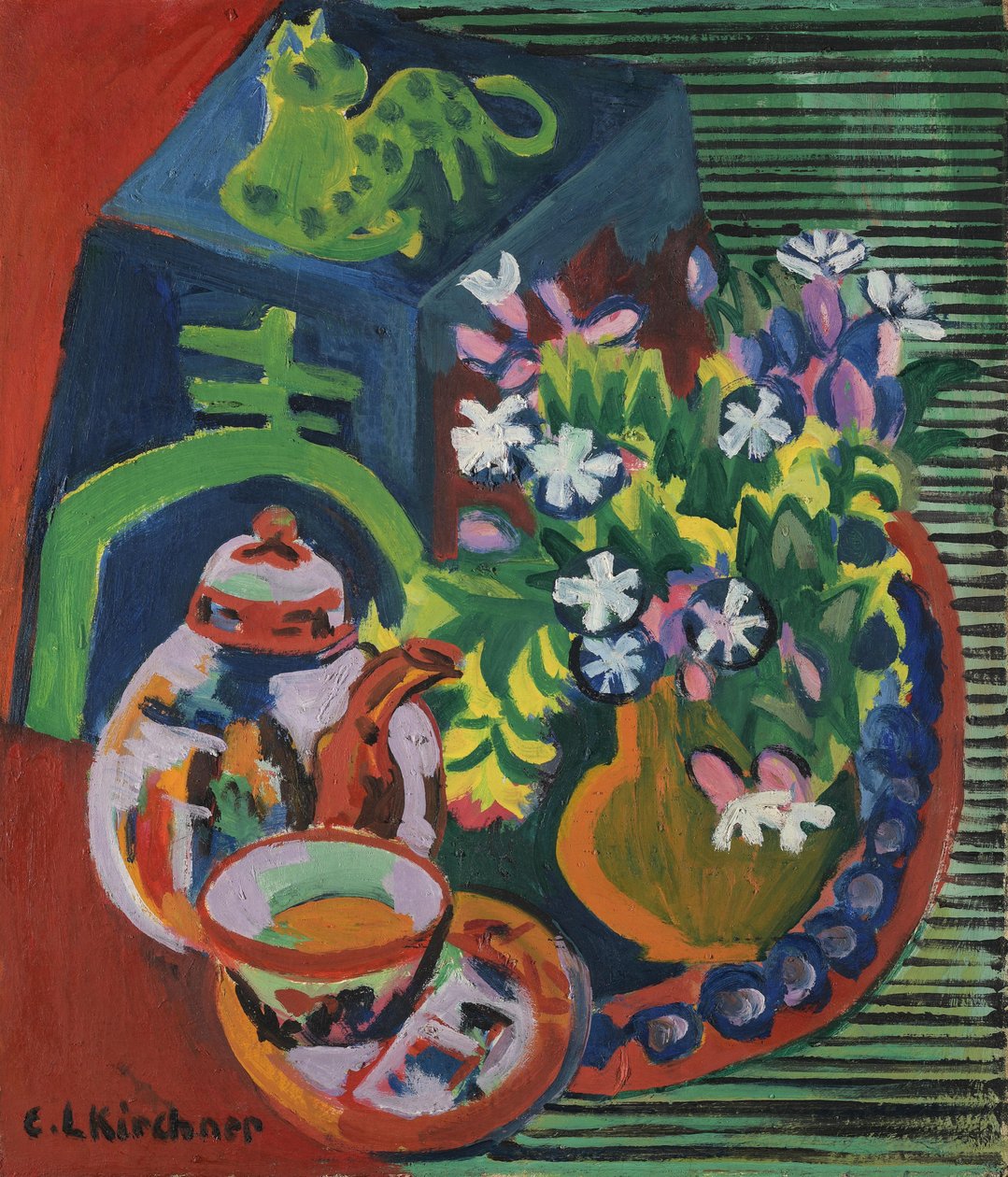 Stilleben med kinesisk porselen av Ernst Ludwig Kirchner