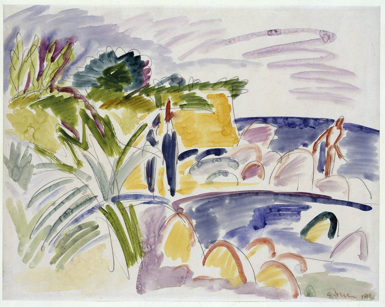 Strand på Fehmarn av Ernst Ludwig Kirchner