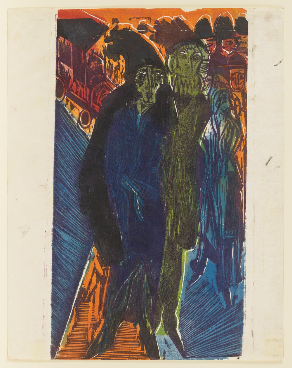 Gatescene (etter maleriet «Gatescene» fra 1914) av Ernst Ludwig Kirchner