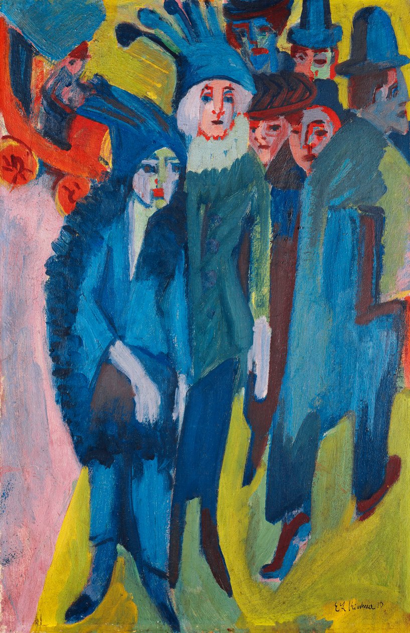 Gatescene; Strassenszene, 1913 av Ernst Ludwig Kirchner