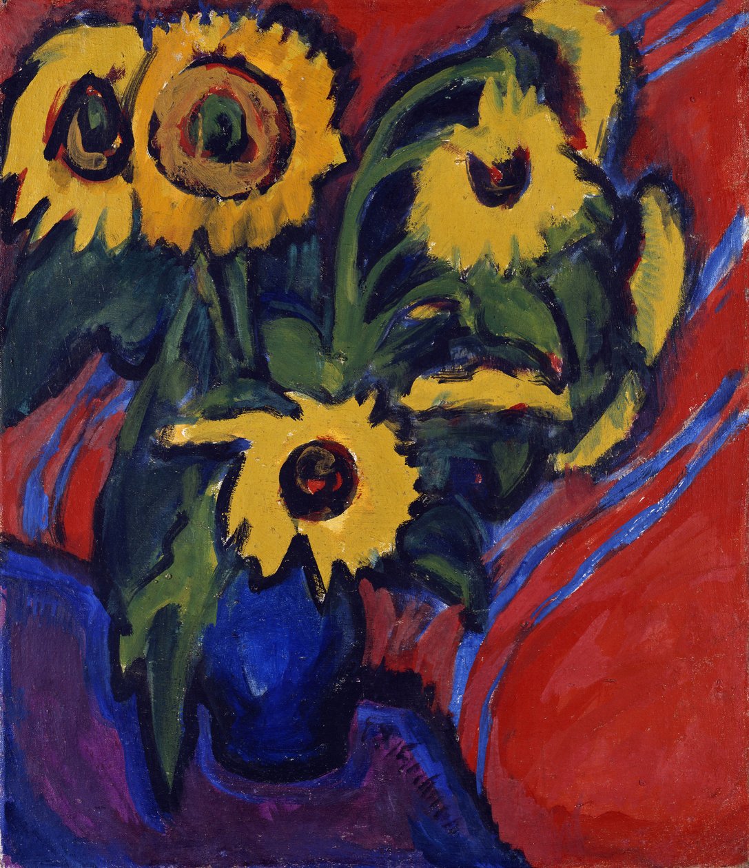 Solsikker, 1909-18 av Ernst Ludwig Kirchner