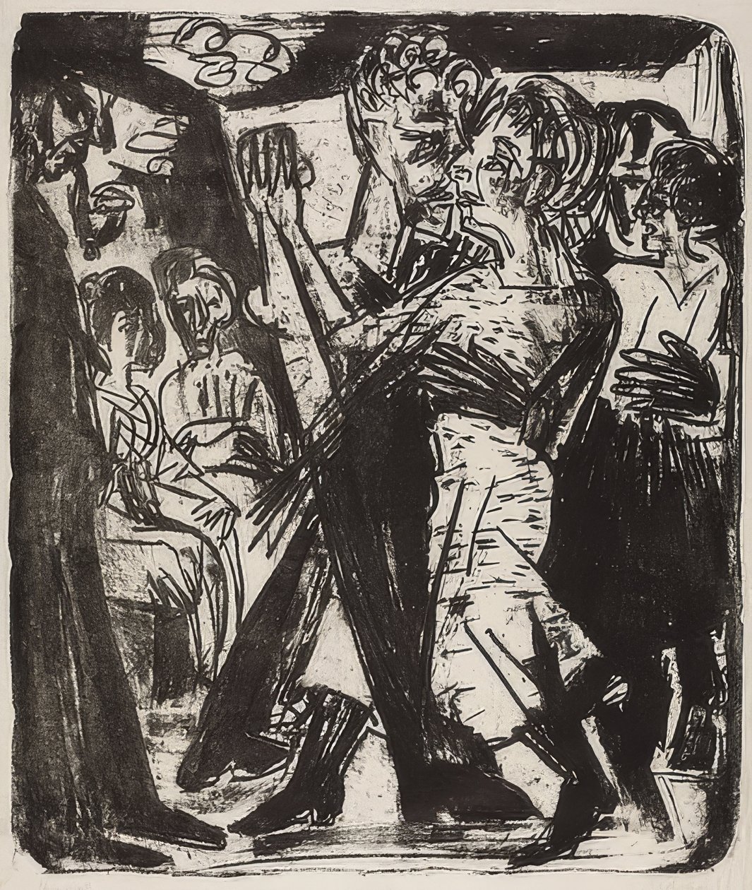 Dansende bondepar. 1920 av Ernst Ludwig Kirchner