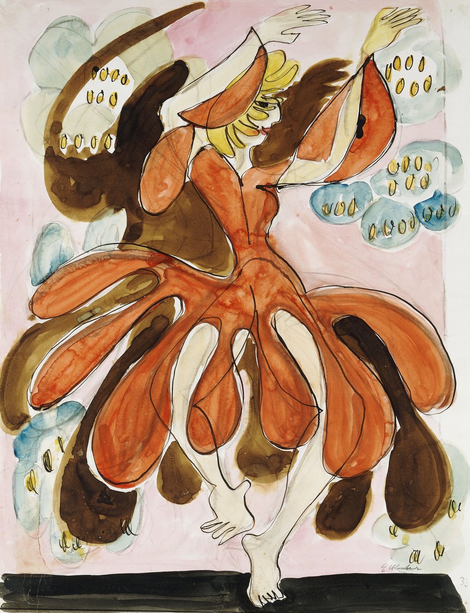 Danseren Palucca; Die Tanzerin Palucca, ca. 1930-31 av Ernst Ludwig Kirchner