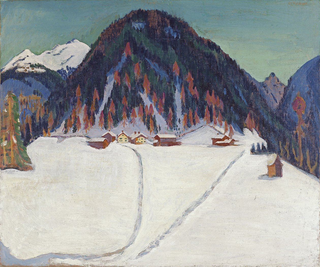 Junkerboden under snø, ca 1936-1938 av Ernst Ludwig Kirchner