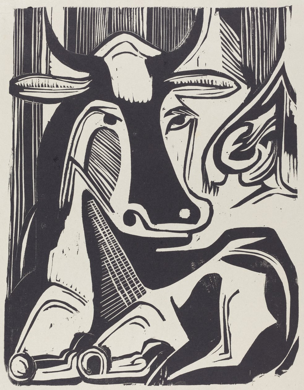 Den store kua som ligger ned (Grosse Liegende Kuh) av Ernst Ludwig Kirchner