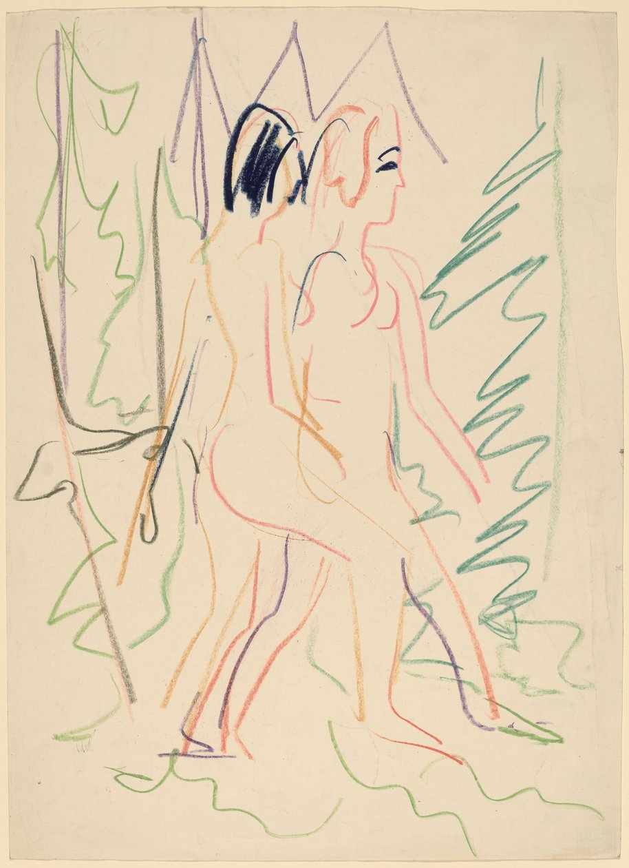 To nakenbilder i en skog av Ernst Ludwig Kirchner