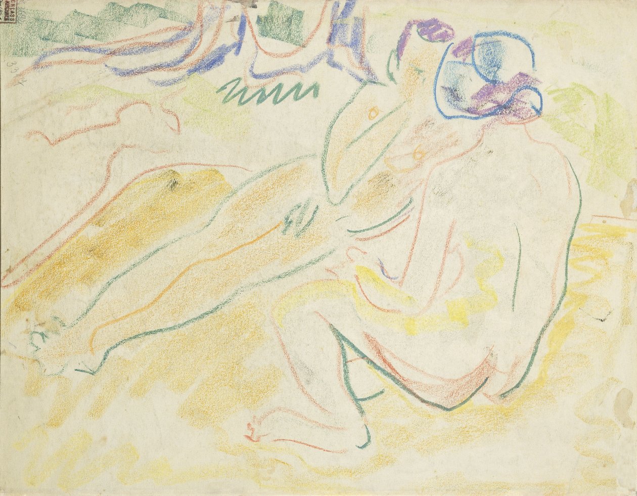 To liggende nakenbilder av Ernst Ludwig Kirchner
